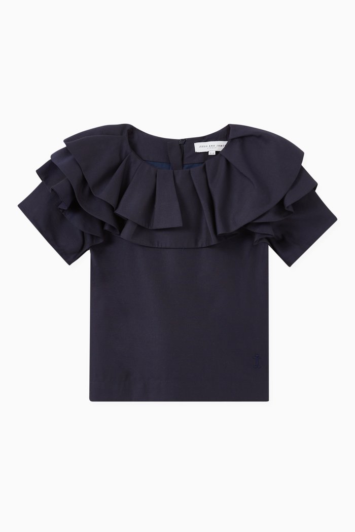 

Ruffle Top in Cotton, Blue