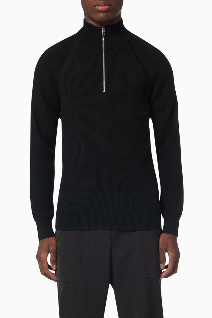 Cameron Sweater in Merino Wool, Black