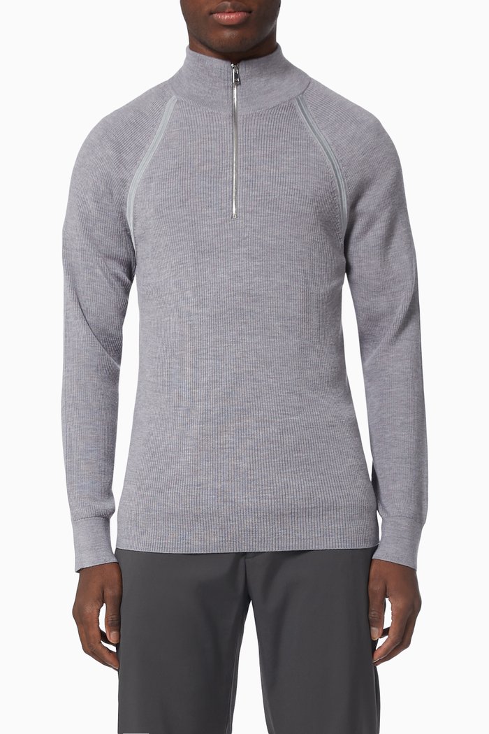 

Cameron Sweater in Merino Wool, Grey