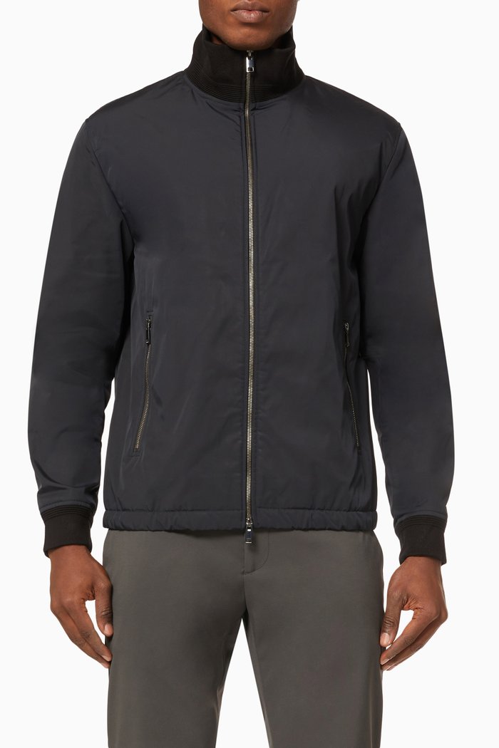 

City Bomber Jacket in Water-resistant Polyester, Blue