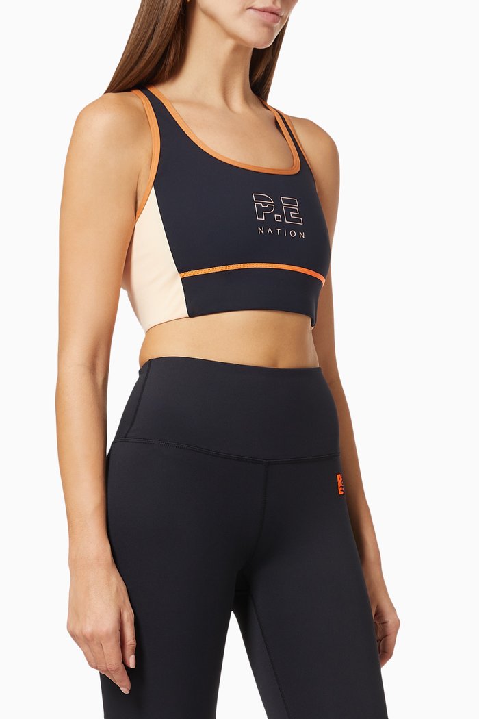 

Infield Sports Bra in Recycled Nylon, Black