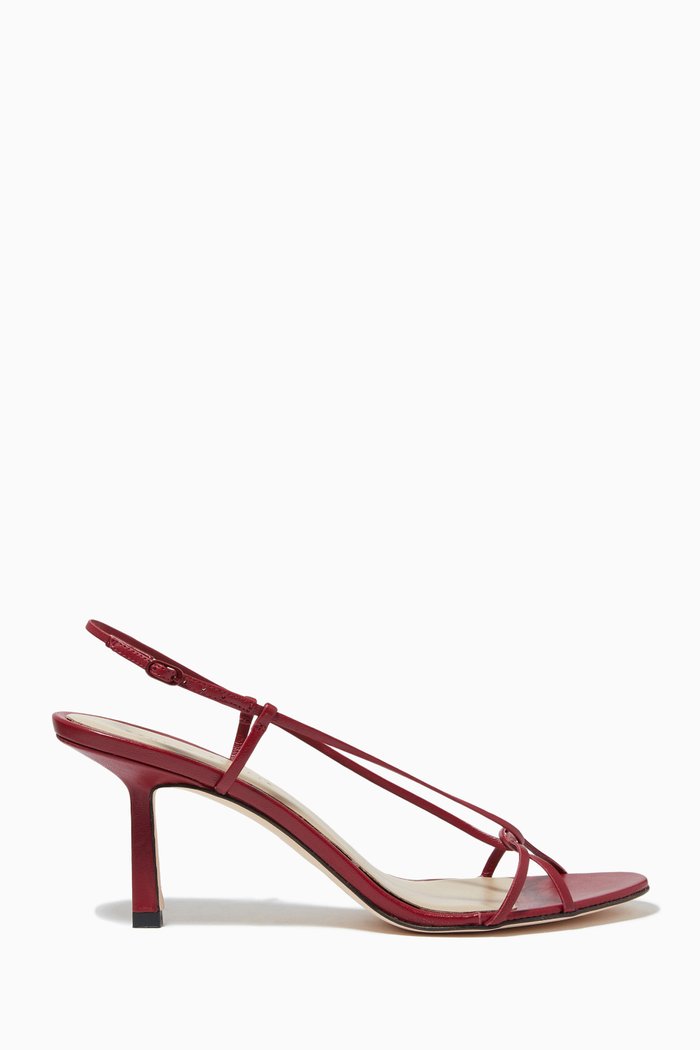 

Entwined Twist Sling Back Sandals in Leather, Burgundy