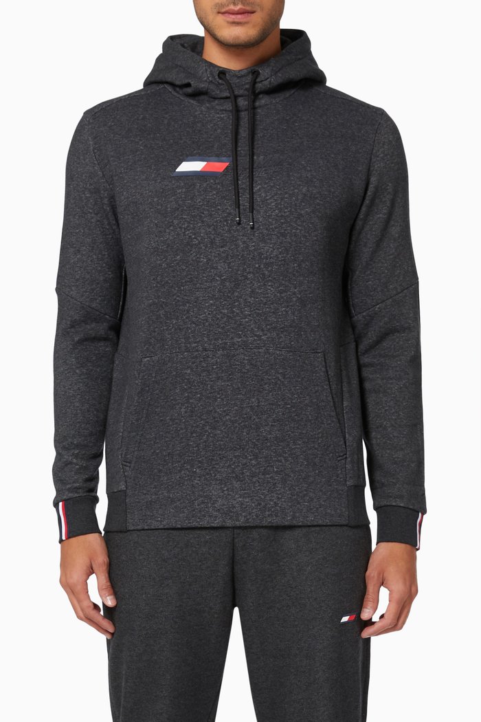

Cool Flex Hoodie in Cotton-blend Fleece, Grey
