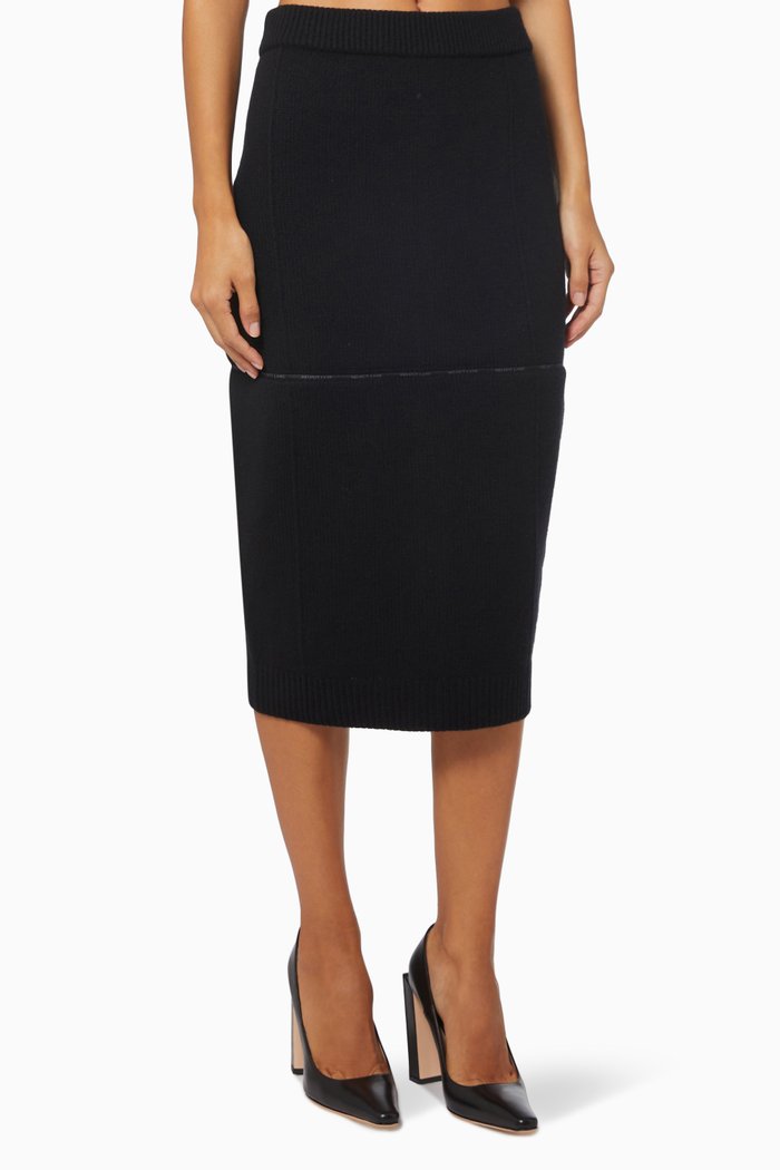 

Body Mapping Skirt in Wool, Black