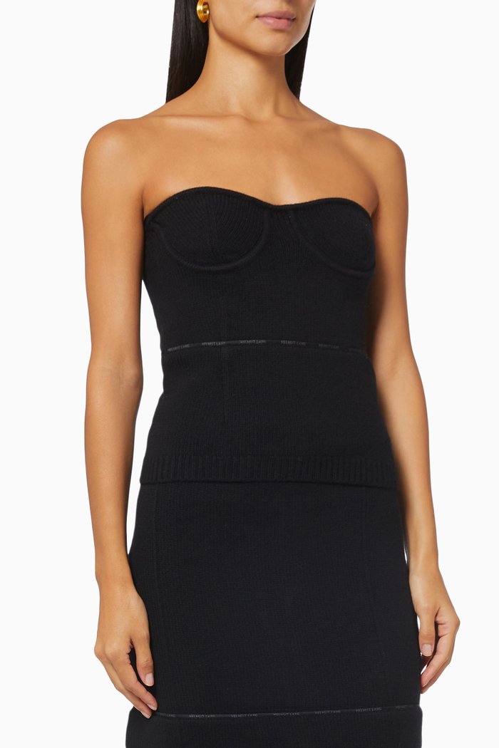 

Body Mapping Bustier Top in Wool, Black