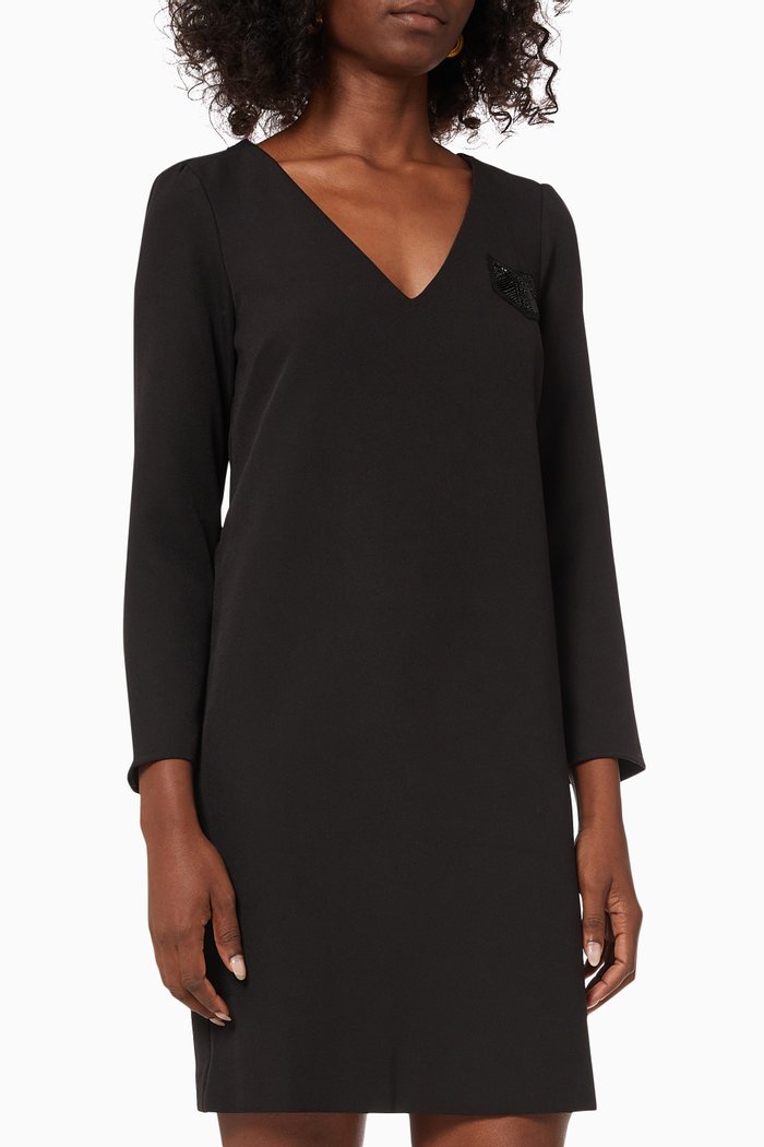 

Beaded Insignia Dress in Crepe, Pink