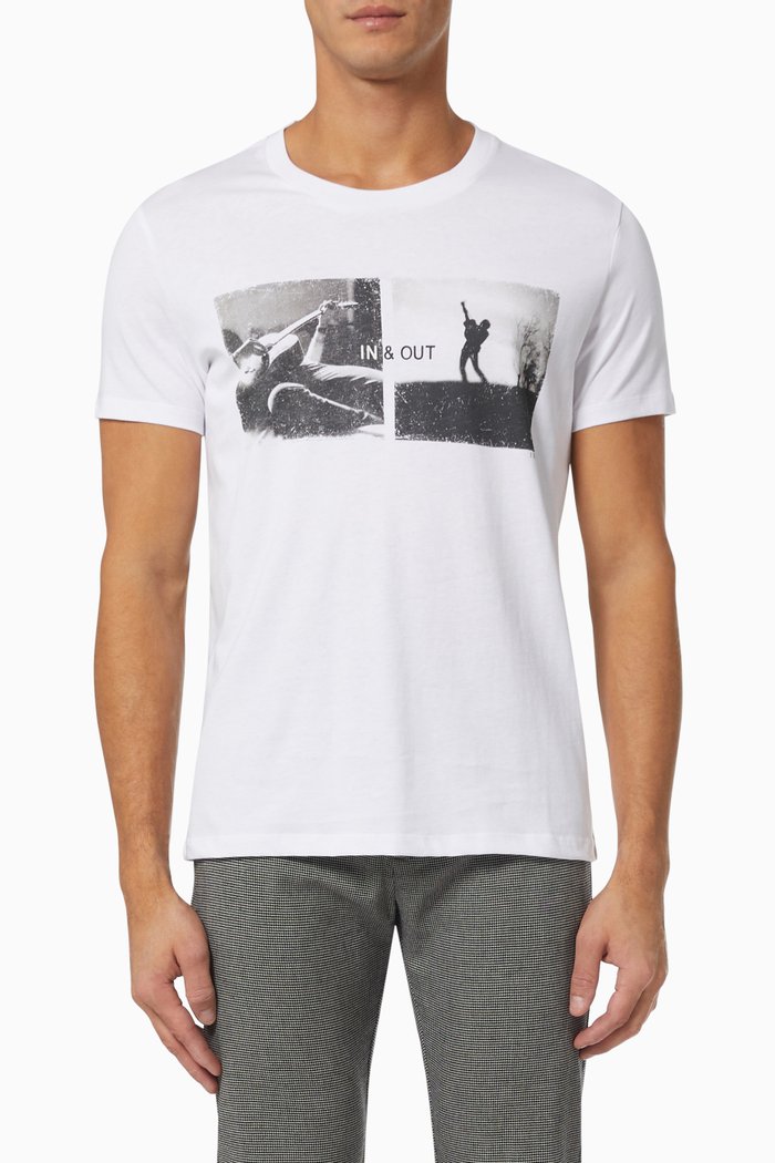 

Guitarist Image T-shirt in Cotton, White