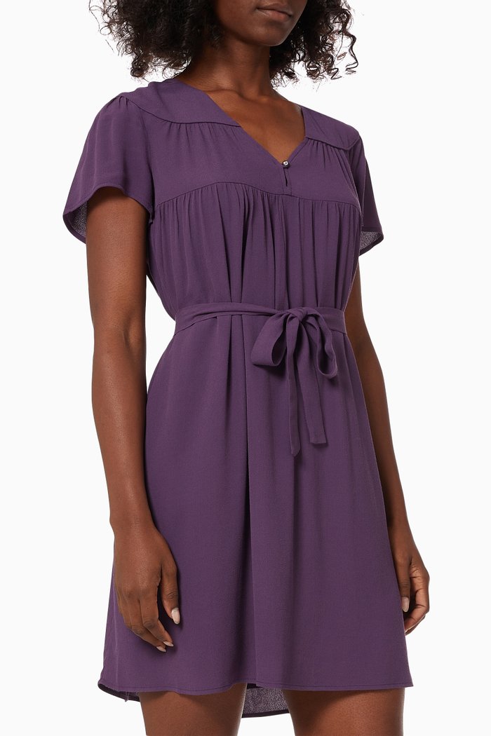 

Dress with Removable Belt in Viscose Crepe, Pink