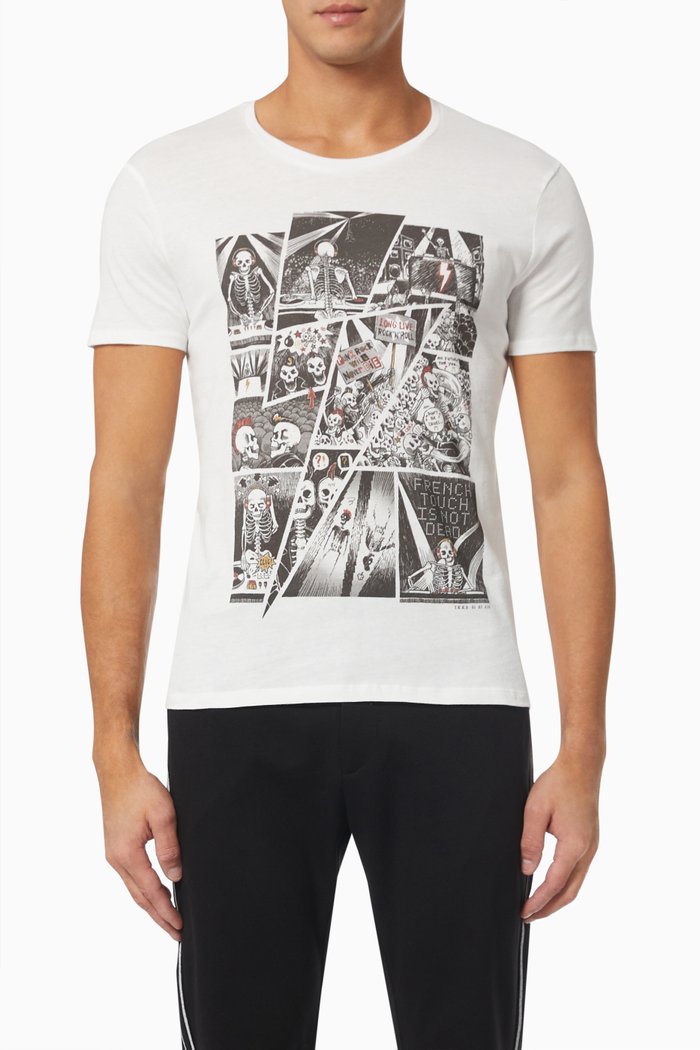 

Graphic Print T-shirt in Cotton, Neutral