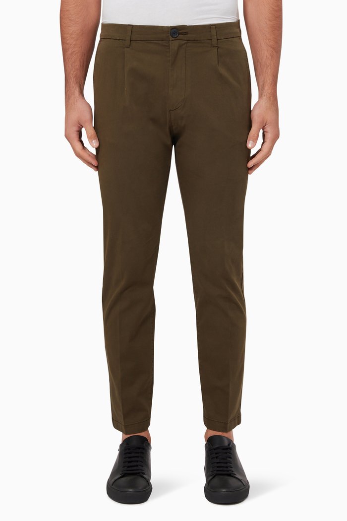 

Cropped Chinos in Stretch Cotton, Brown