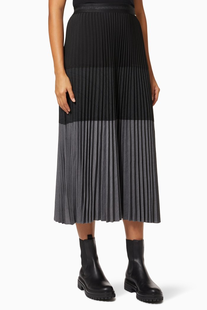

Colour-block Pleated Skirt, Pink