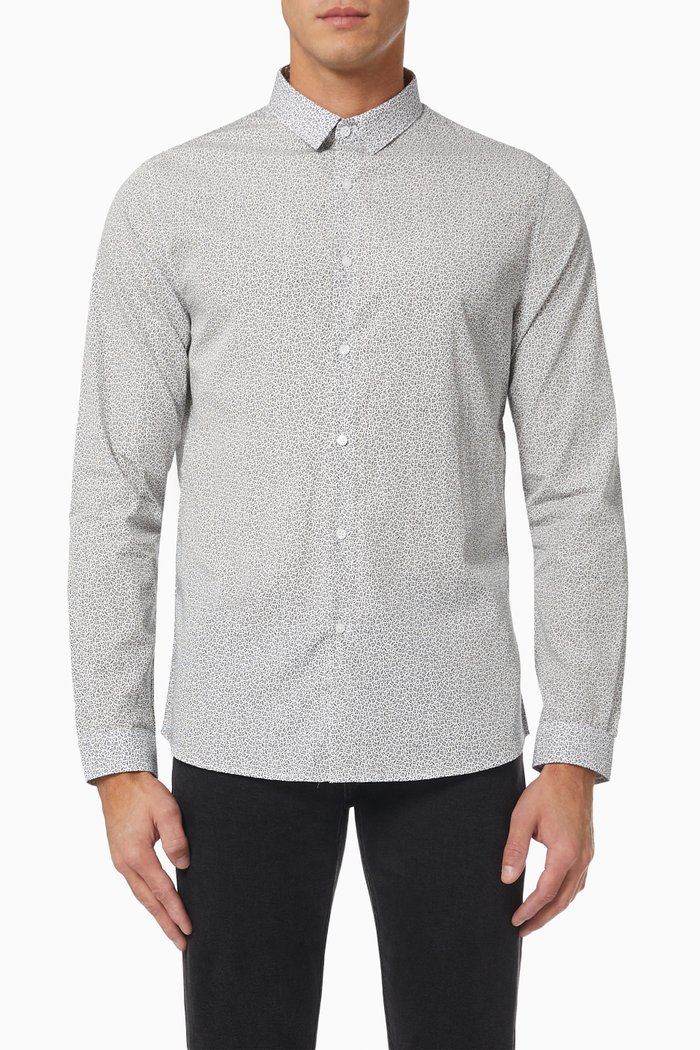 

Musical Note Print Shirt in Cotton, Neutral