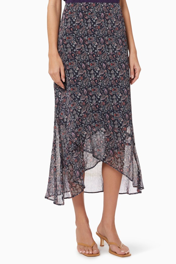 

Long Skirt in Ruffled Voile, Pink