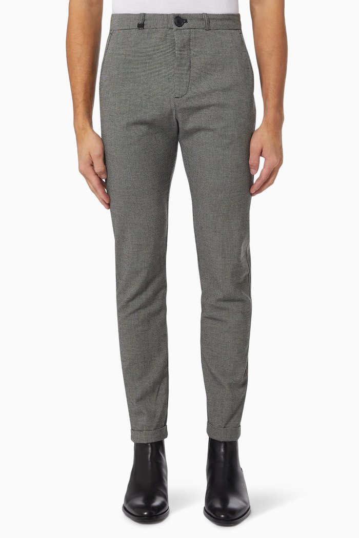 

Houndstooth Cropped Pants, Black
