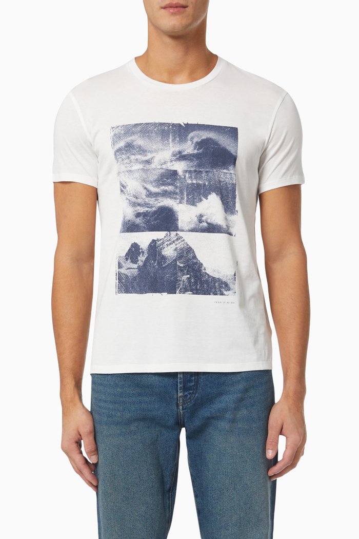 

Landscape Print T-shirt in Cotton, Neutral