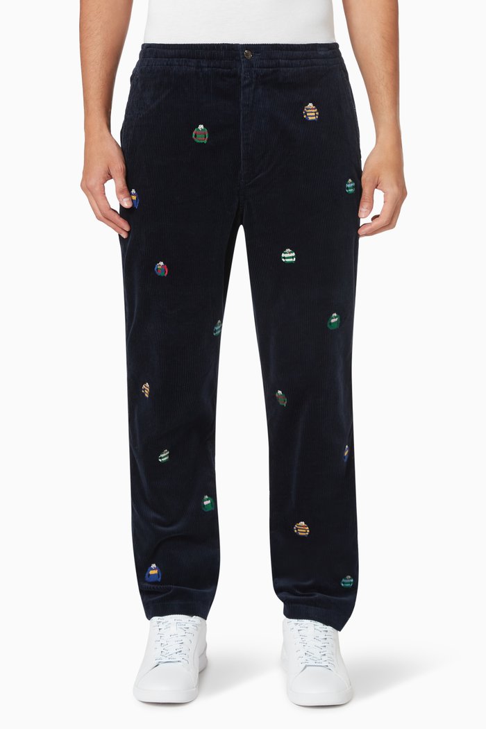 

Classic Tapered Fit Polo Prepster Pants in Corduroy, Blue