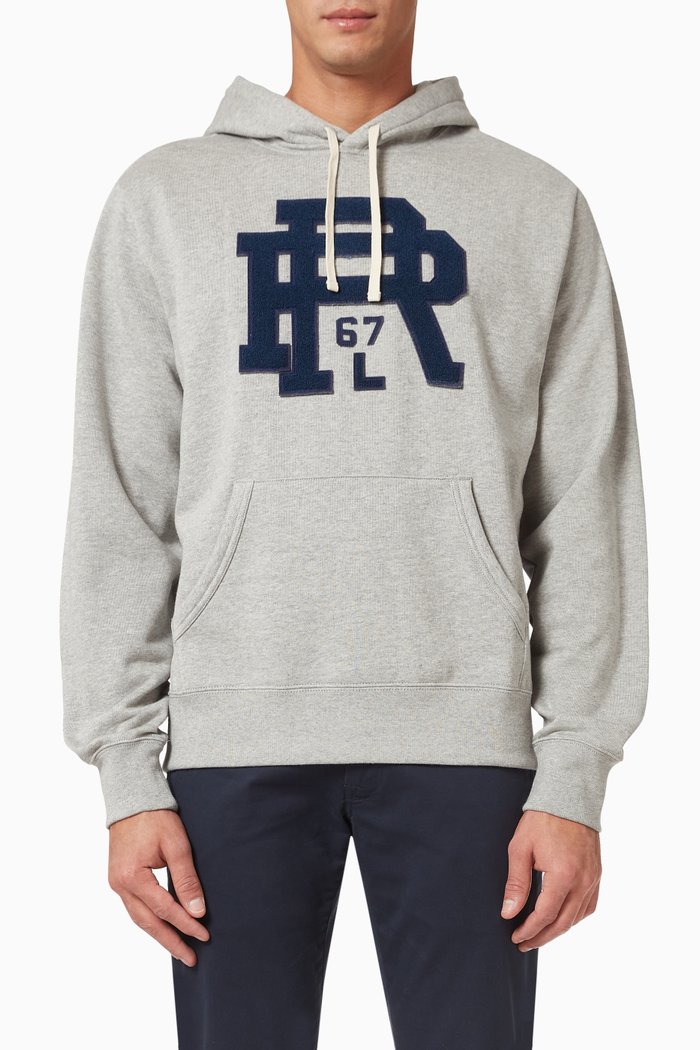 

Logo Hoodie in Cotton Blend Fleece, Grey