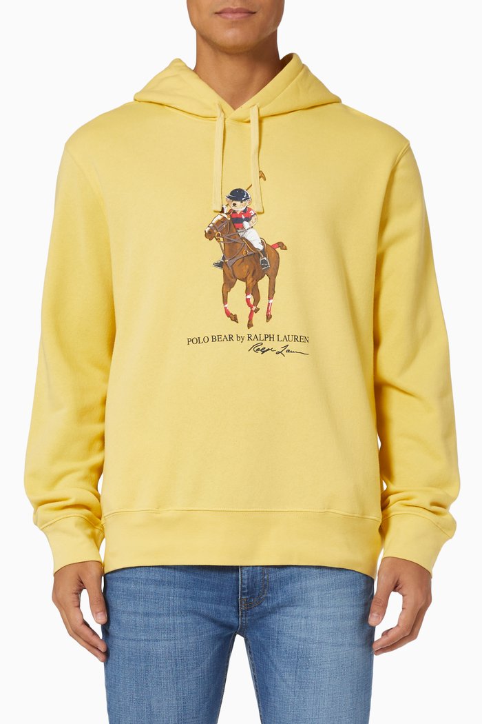 

Signature Bear & Pony Hoodie in Cotton Blend, Yellow
