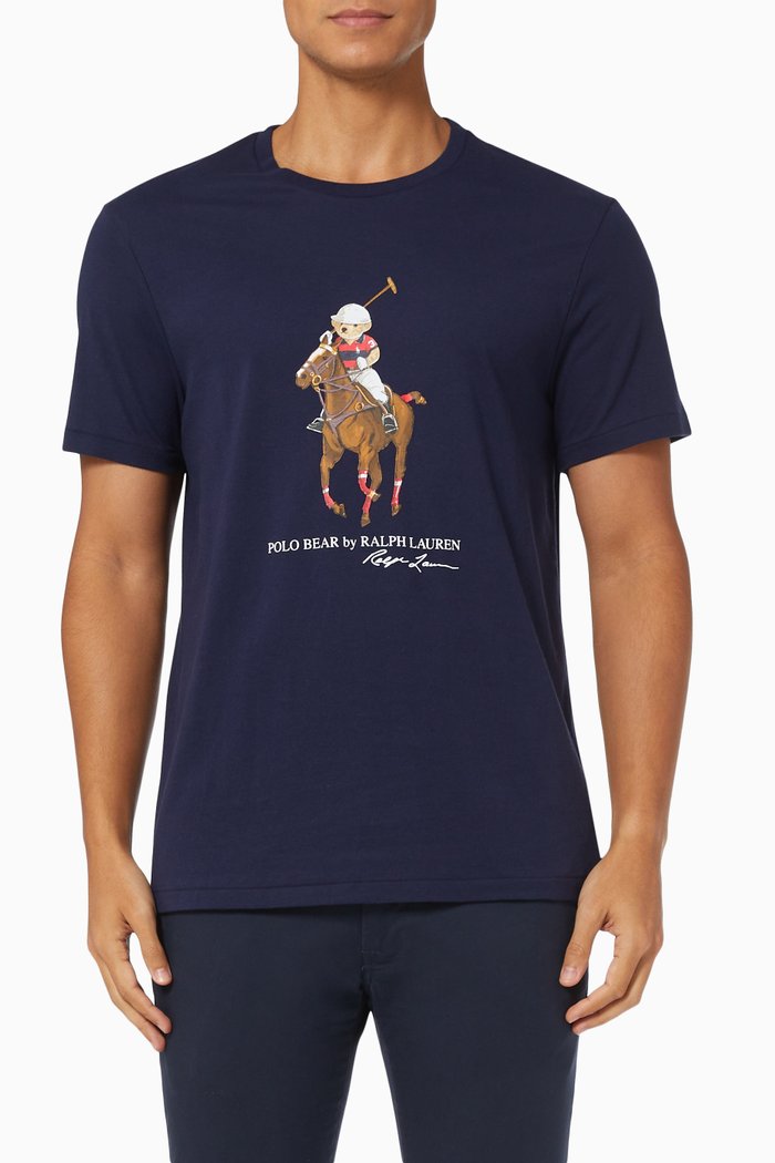 

Signature Bear & Pony T-shirt in Cotton, Blue
