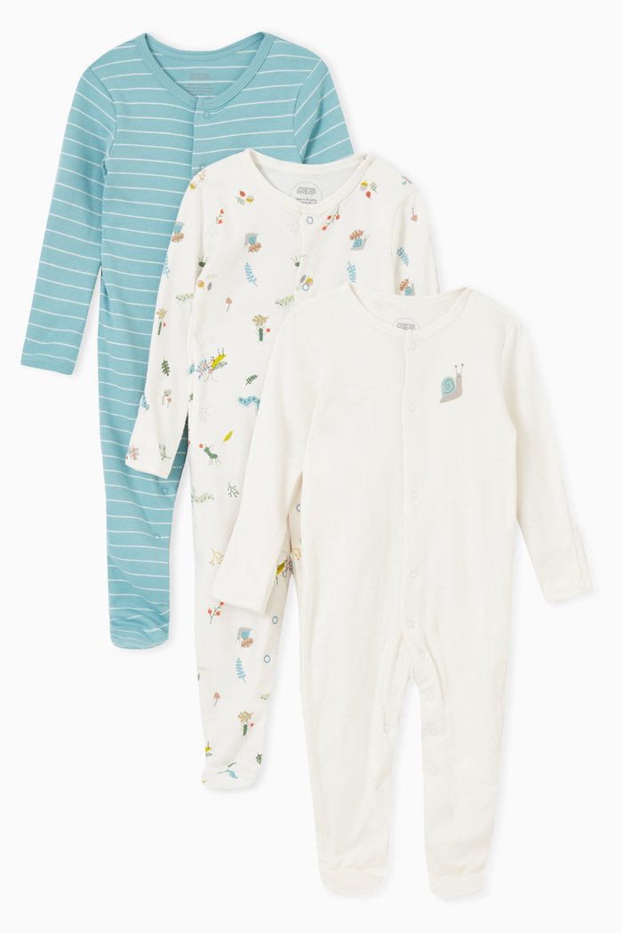

Bugs Sleepsuits, Set of 3, Multicolour