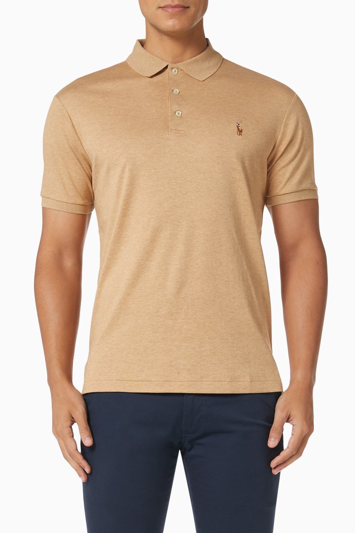 

Slim Fit Polo T-shirt in Pima Cotton Interlock, Neutral