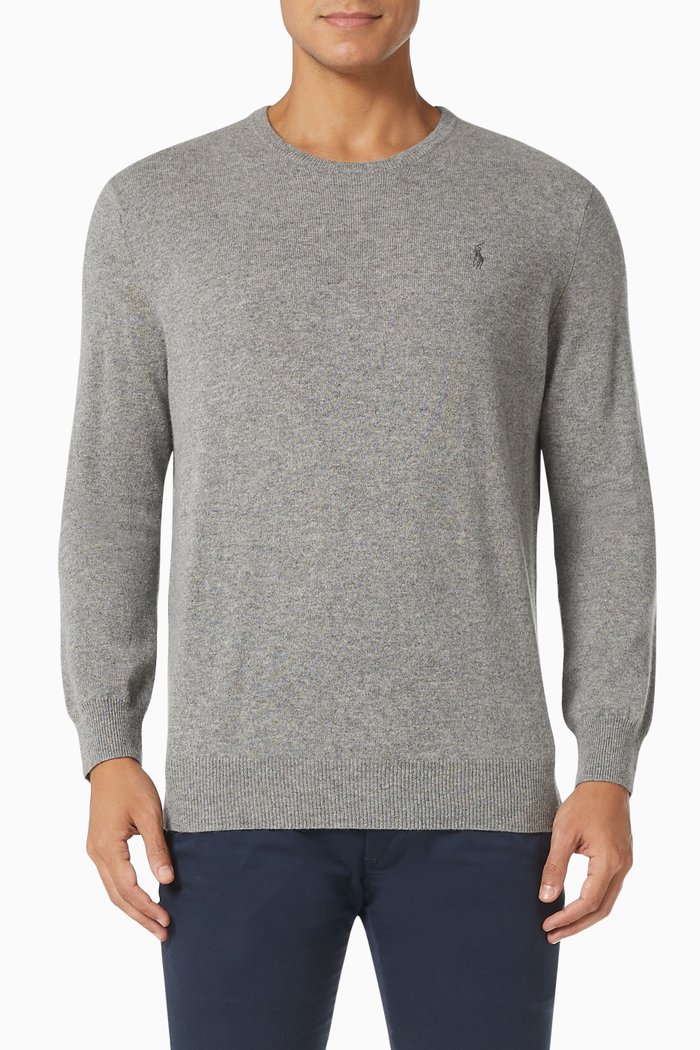 

Crewneck Sweater in Cashmere, Grey