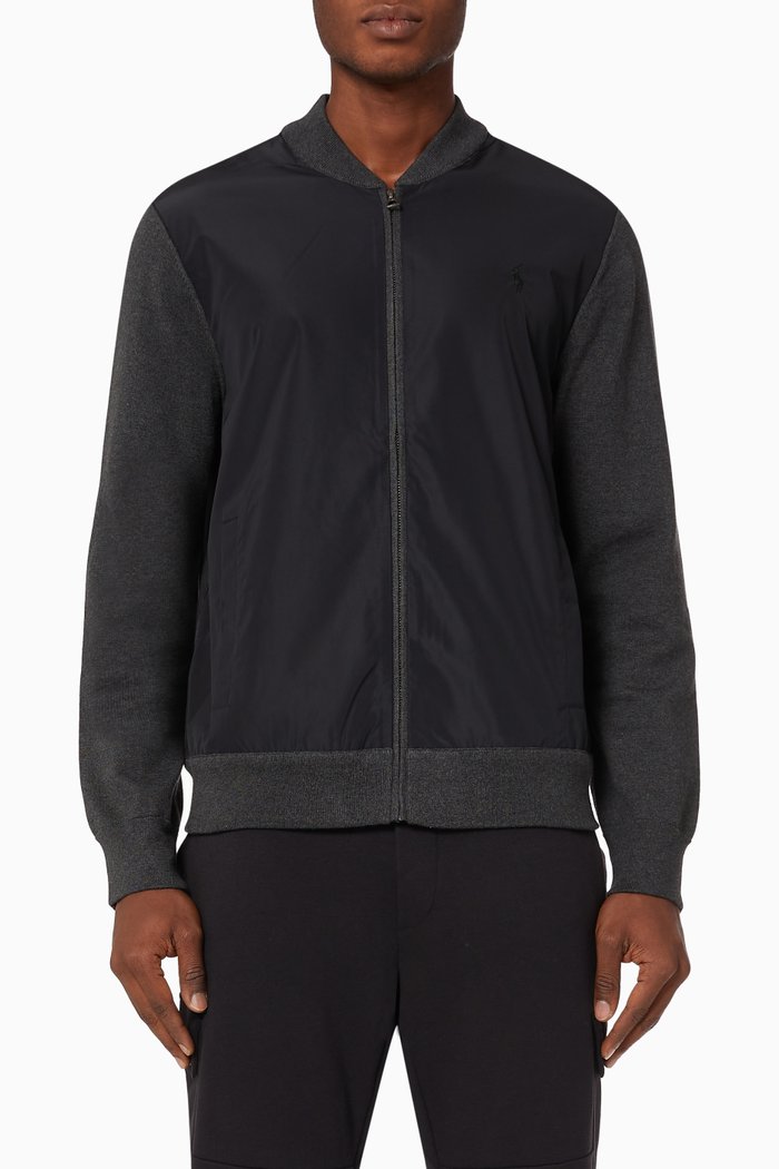 

Bomber Jacker in Hybrid Fabric, Grey