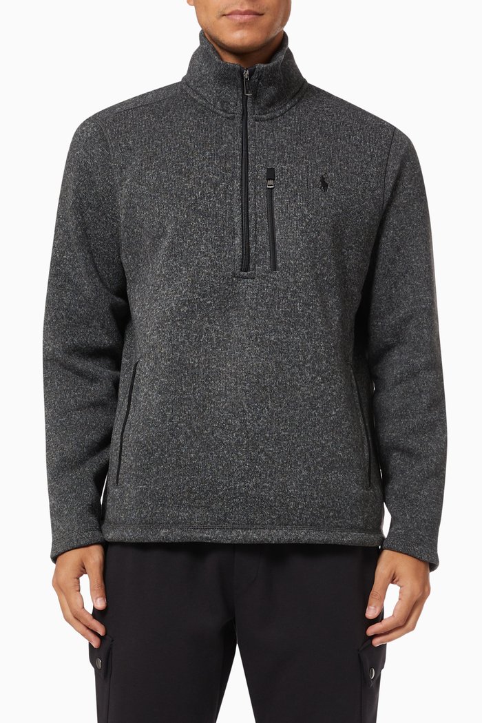 

Mockneck Pullover in Brushed Fleece, Grey