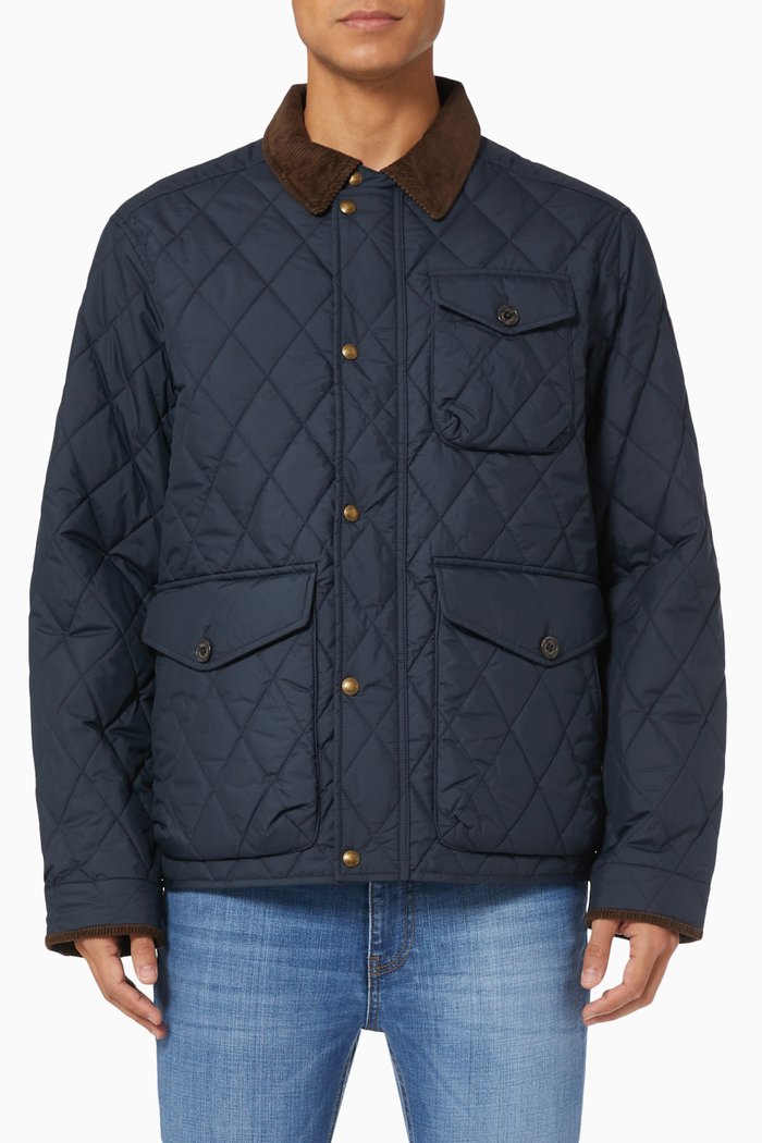 

Beaton Quilted Jacket in Polyester Blend, Blue