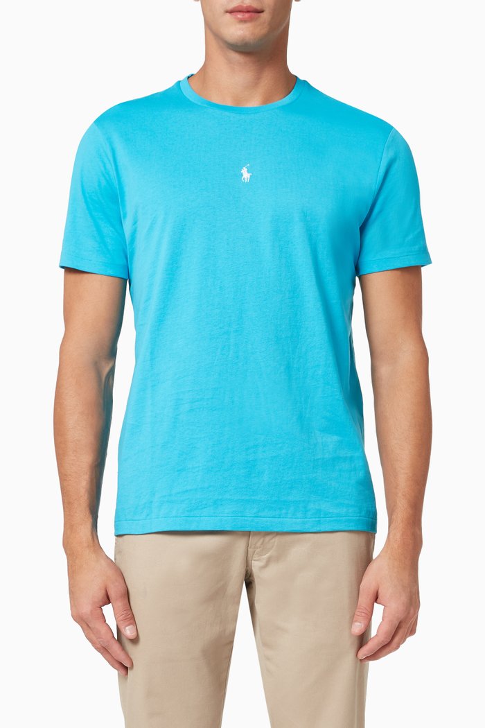 

Custom Slim Fit Logo T-shirt in Cotton Jersey, Blue