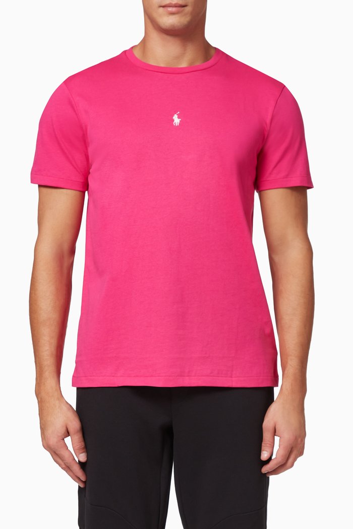 

Custom Slim Fit Logo T-shirt in Cotton Jersey, Pink