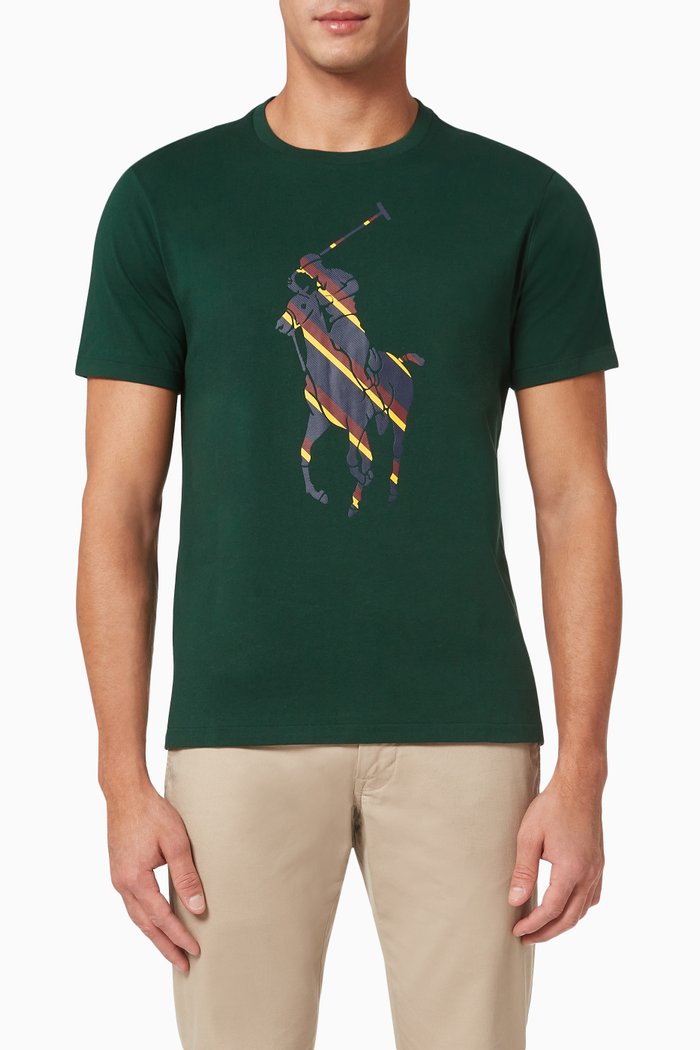 

Custom Slim Fit Big Pony T-shirt in Cotton Jersey, Green