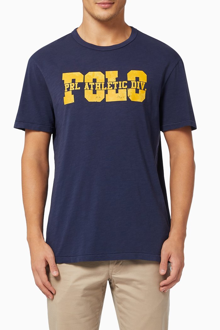 

Custom Slim Fit Logo T-shirt in Cotton Jersey, Blue