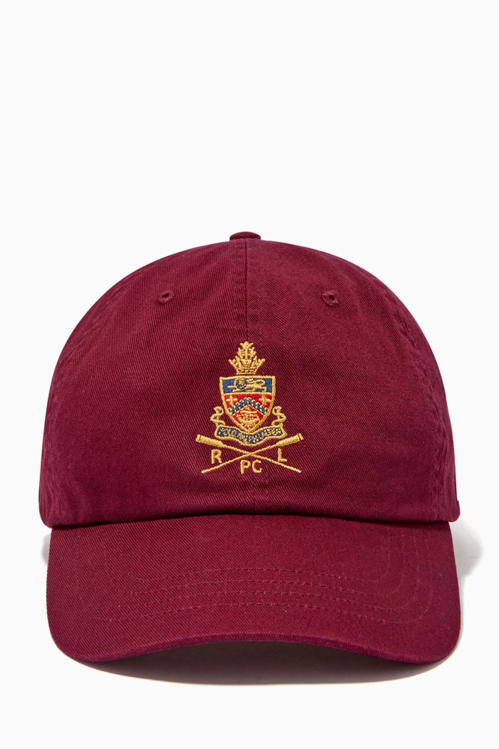 

Crest Logo Cap in Cotton Twill, Burgundy