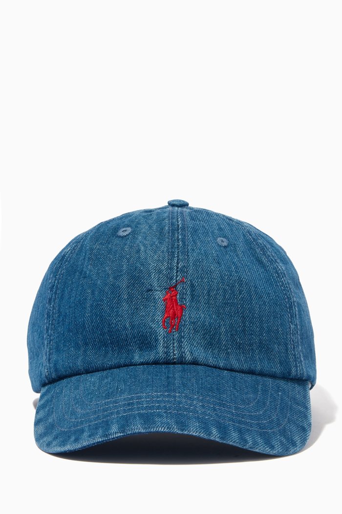 

Polo Classic Sports Cap in Cotton Denim, Blue