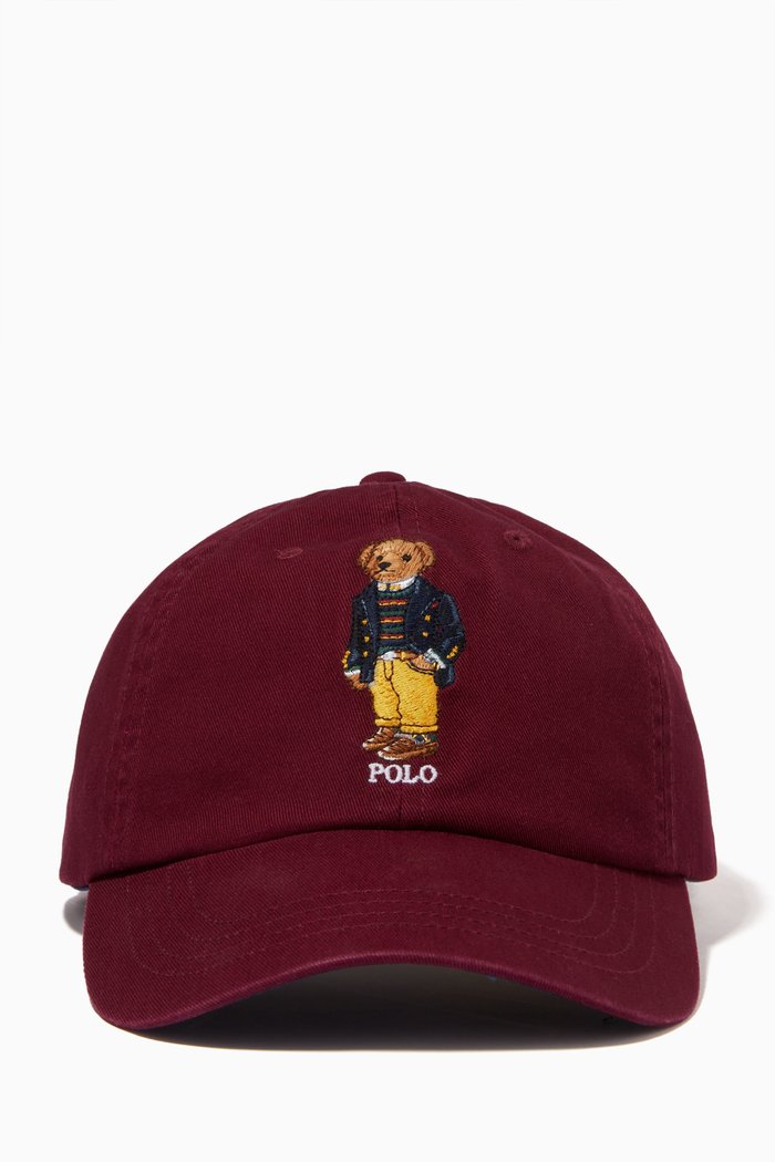 

Polo Bear Classic Sports Cap in Cotton, Burgundy