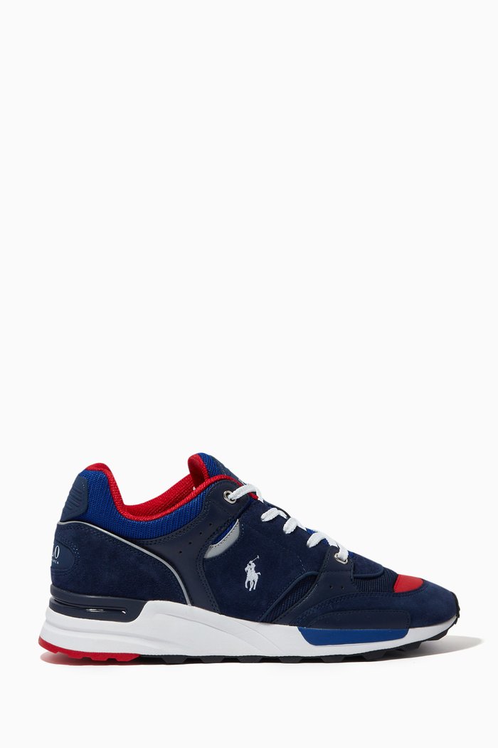 

Trackster 200 Trainers in Leather & Polyester, Blue
