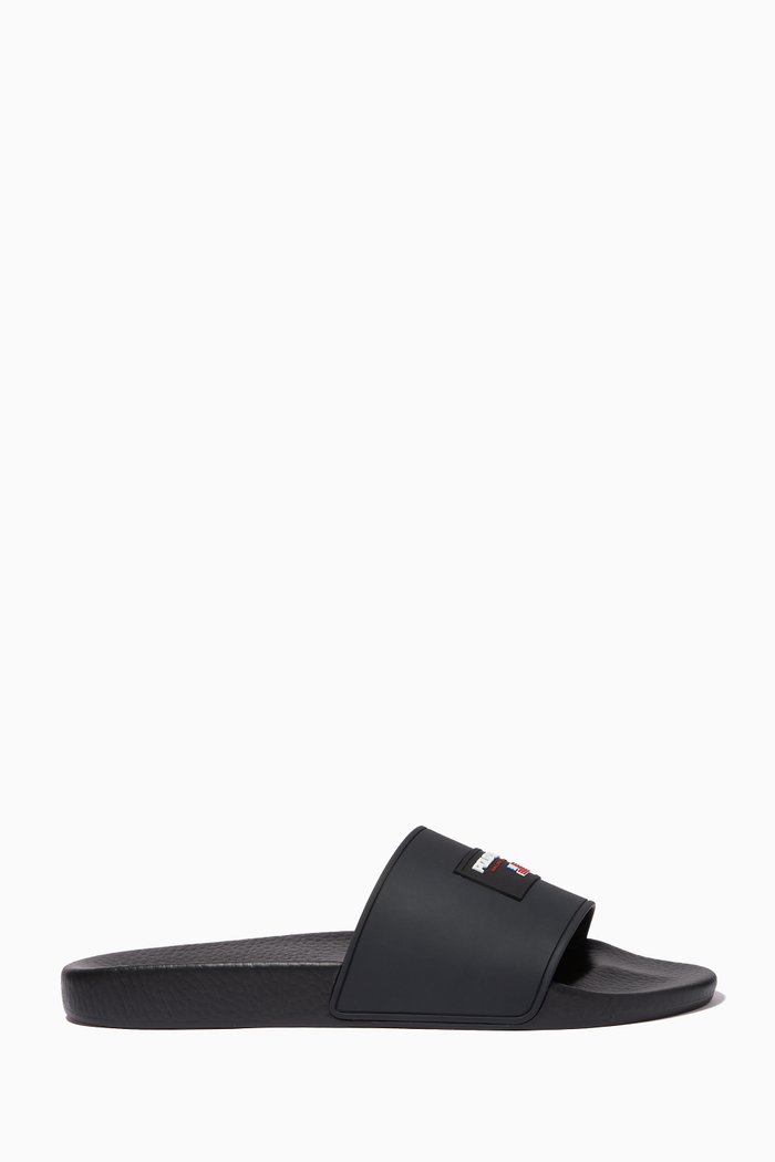 

Polo Sport Flag Slide Sandals in TPU, Black