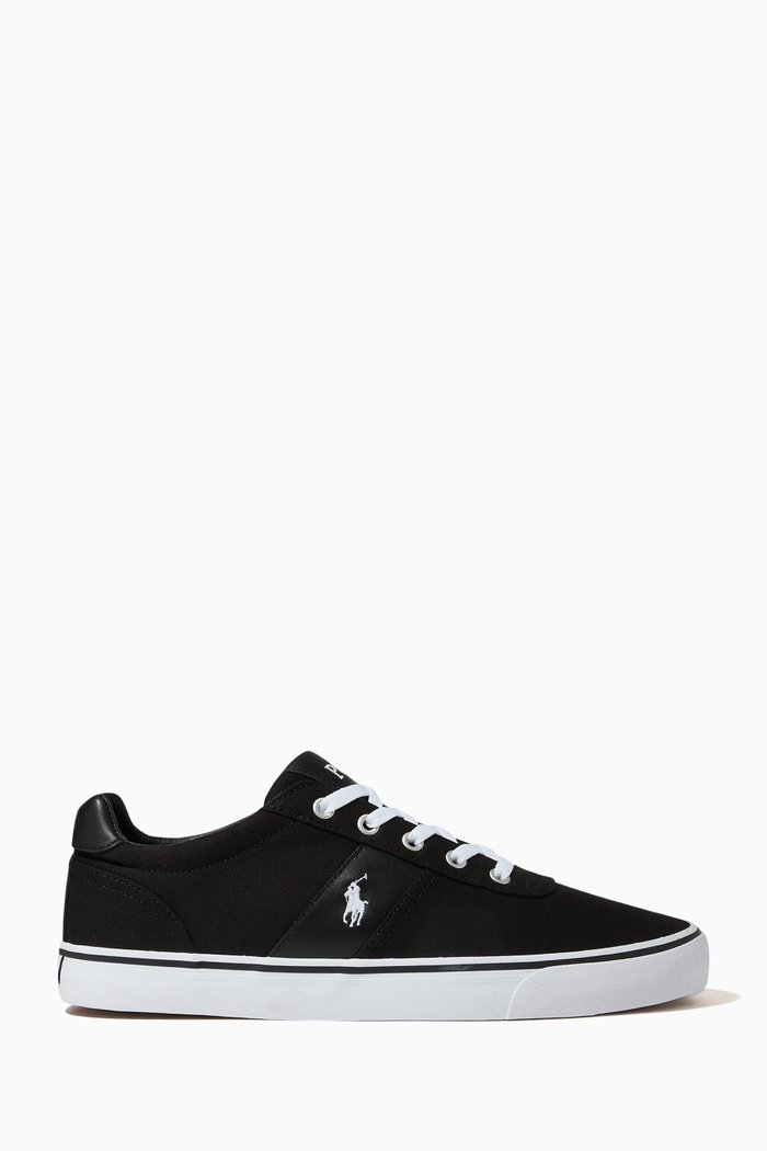 

Hanford Sneakers in Recycled Canvas & Leather, Black