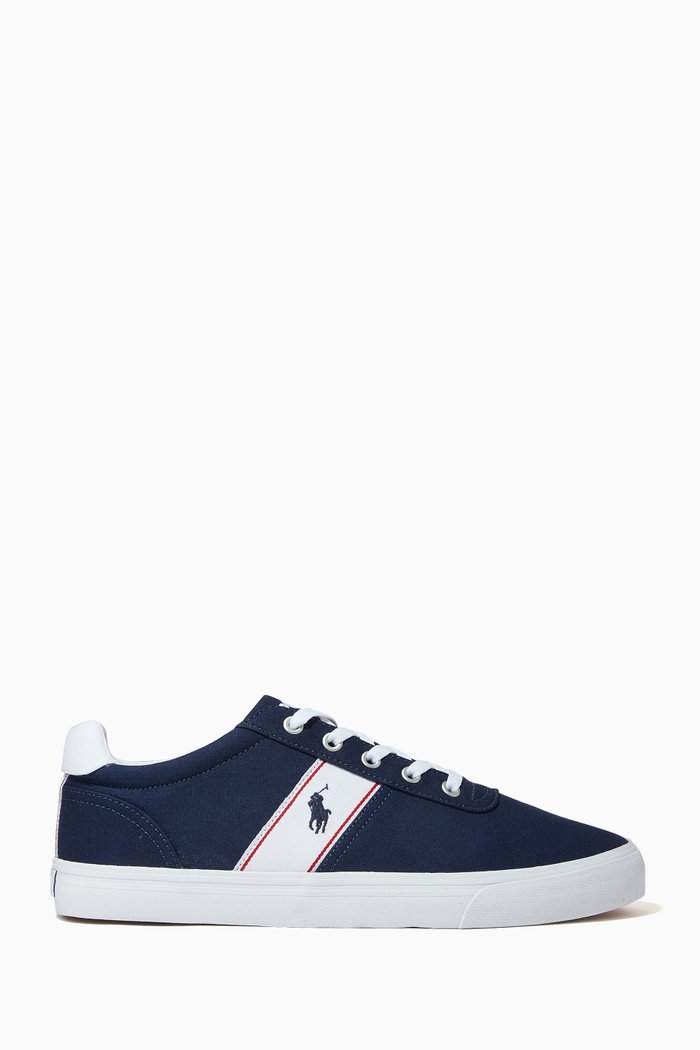 

Hanford Sneakers in Recycled Canvas & Leather, Blue