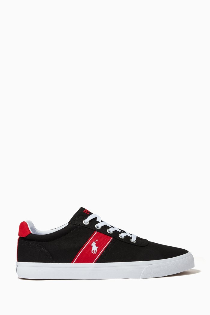 

Hanford Sneakers in Recycled Canvas & Leather, Black