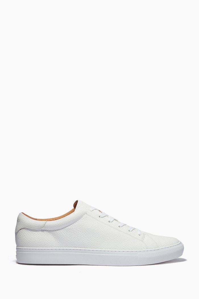 

Jermain II Low Top Sneakers in Pebbled Calf Leather, White