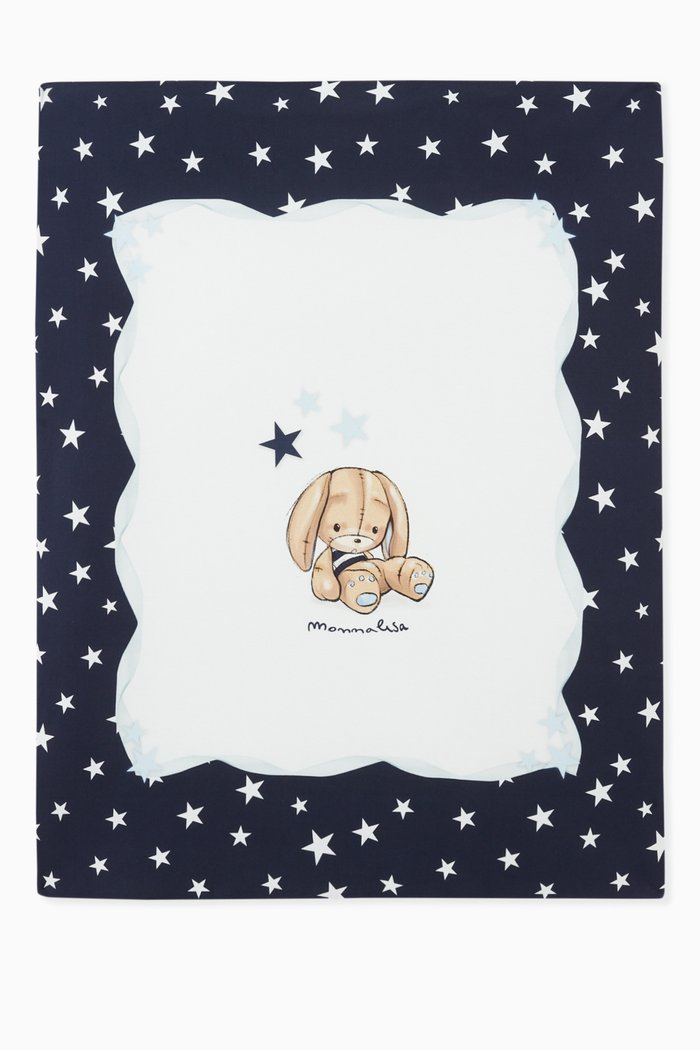 

Bunny and Stars Blanket in Cotton, Multicolour
