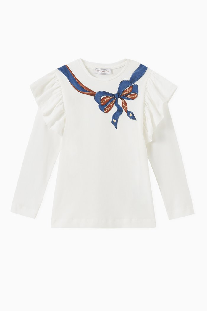 

Jersey T-shirt with Bow, Neutral