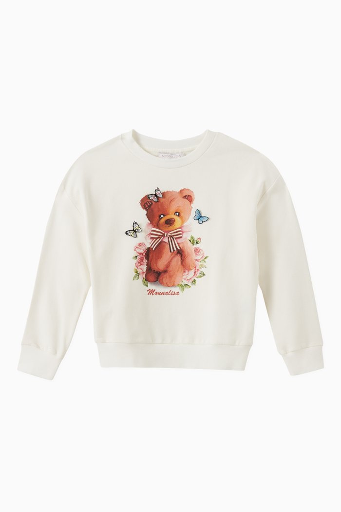 

Teddy Bear Sweatshirt in Stretch Cotton, Neutral