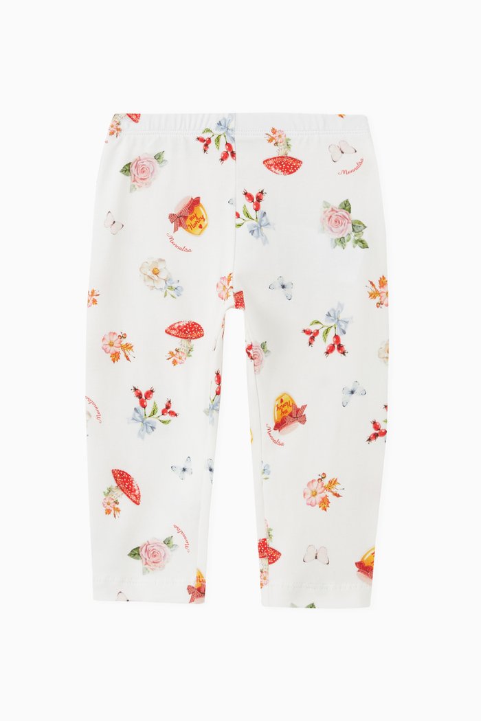 

Floral Leggings in Cotton, Neutral