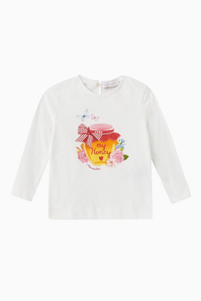 

Honey Print T-shirt in Jersey, Neutral