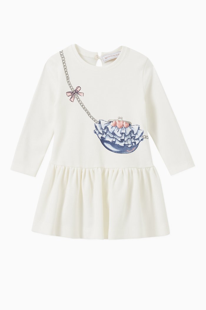 

Bag Print Dress in Cotton, Neutral