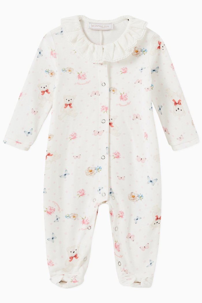 

Ruffle Teddy Jumpsuit in Cotton, Neutral