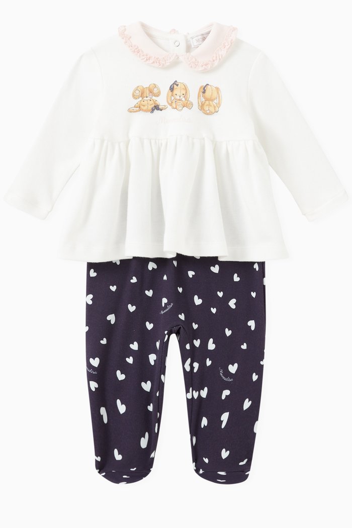 

Printed Newborn Baby Set in Cotton, Multicolour